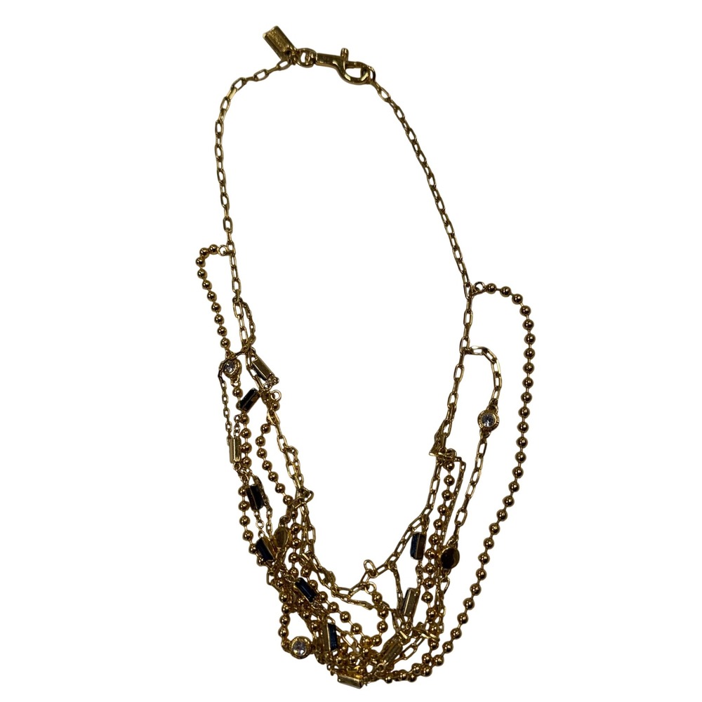Coach Gold Tone Multi Strand Layered Necklace